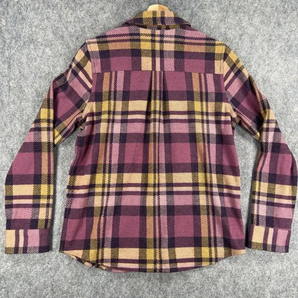 Faherty Legend Shirt Womens Small Purple Plaid Stretch Flannel Long Sleeve - Picture 12 of 14